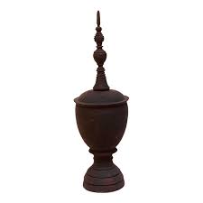 Mid-Century Hand-Carved Wooden Finial, C. 1950 | Chairish