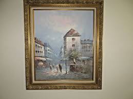 Beauty! Signed BURNET O/C PARIS/FRENCH street scene ...