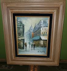 Framed Oil Painting - Signed Tammy - Cowboy Street Scene ...