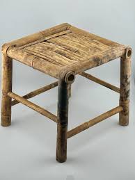 Vintage Burnt Bamboo Tortoise Finish 8″ Square Plant Stand ...