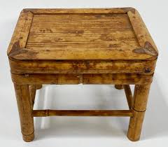 Vintage Scorched Bamboo Riser or Plant Stand | Chairish