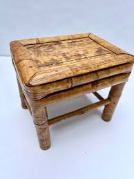 Burnt Tortoise Rattan Bamboo Plant Stand | Chairish