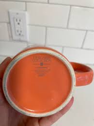 Vintage HOGS AND KISSES Coral Colored Coffee Cup Mug by ...