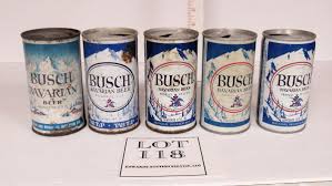 5 Different Vintage Busch Beer Cans No Duplicates, 1 Flat Top - Read description for more info on the beer cans | EstateSales.org