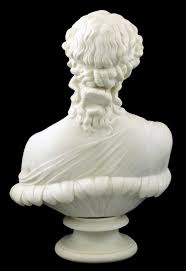 Lot - SCULPTURE: Parian bust of Clytie by Copeland, mid-19th C., England, special order through the Art Union of London, depicts the sea nymph issuing from foliage, on circular pedestal base signed "