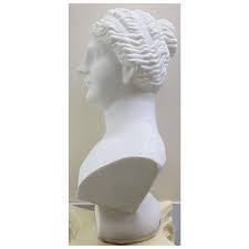 Hand Carved Carrara Marble Bust of a Greek Style Woman. For Sale at Ruby Lane