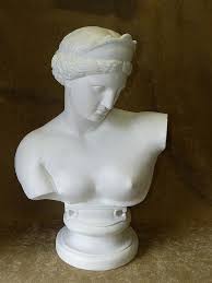 Sold at Auction: A Large White Plaster Bust of a Lady, 75cm high
