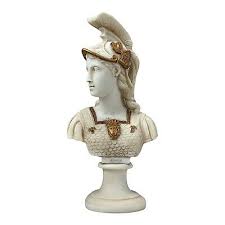Athene Goddess of Wisdom Athena Minerva Bust Cast Marble Statue Grey Patina | eBay