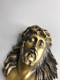 French Religious Jesus-christ Plaque / Statue Bronze Color Heavy Piece Catholic Signed - Etsy