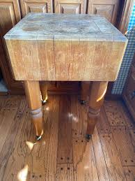 Heavy Square Butcher Block Table | EstateSales.org