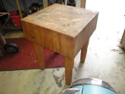 Real Heavy, Thick 1940s 50s Butcher Block Cutting Table | #138773356