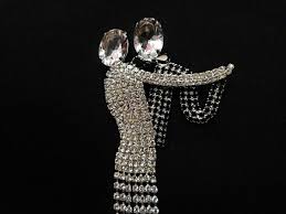 NEW Silver-Tone Rhinestone Glamour Brooch "Dancing with my ...