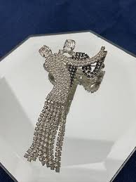 Vintage Black & Clear Rhinestone Dancing Couple Articulated ...