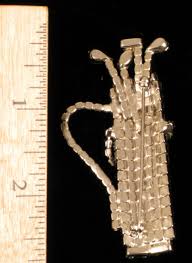 VINTAGE RHINESTONE LADIES GOLF BAG BROOCH PIN AWESOME ...