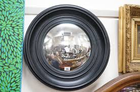 Sold at Auction: Vintage round black framed convex mirror 40 cm wide