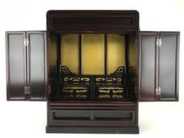 Japanese Wooden Buddhist altar Cabinet Butsudan Vtg Electric ...