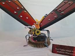 Large Metal Dragonfly Sculpture welded high quality original fine art Redish | eBay