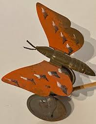 Orange Painted Metal Push Toy Butterfly - Etsy Canada