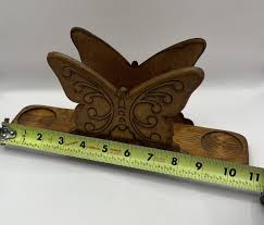 Wood Butterfly Organizer Vintage Napkin Holder Salt Pepper ...