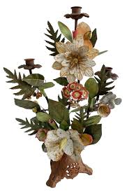 Pair of Metal Flower 3 Candlestick Holders – Up For Grabs Naples