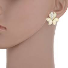 Jewellery Set Mother of Pearl 3 Clover Leaf Heart Crystal Necklace & Earring 14K Rose Gold Gift for Her Christmas or Anniversary,janeojewels - Etsy