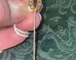 Vintage Goldtone W/rhinestones and Ruby Stick Pin - Etsy
