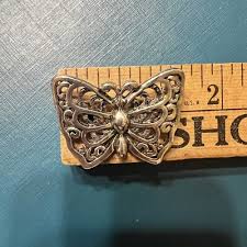 Napier Butterfly Brooch Silver Toned Filigree Pin Animal ...