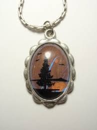 Butterfly Wing Pine Tree Silhouette Pendant Necklace | eBay