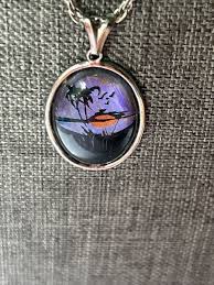 Vintage Art Deco Mott Morpho Butterfly Wing Palm Tree ...