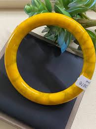 Natural Yellow Coral Bangle: Varnish Coated, Vietnam Ocean ...