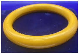 Thick and Wonderful Mustard Yellow Domed Bakelite Bangle ...