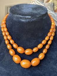 Antique Genuine Butterscotch Egg Yolk Amber Oval Bead Two ...