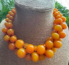 Mango ORANGE BEAD NECKLACE, Feature Necklace ...