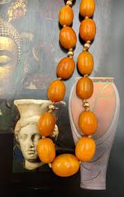 Large Classic Antique Butterscotch Baltic Amber and 14K Gold ...