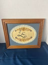 I LOVE YOU Island Flower Pictures Framed Print Vintage 80's ...