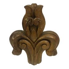 Antique 1900s Wood Carved Fleur De Lis | Chairish