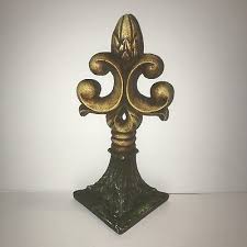 Vintage Cast Iron Fleur De Lis Bookend Statue Doorstop Rare Antique | eBay