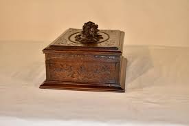 19th Century Black Forest Carved Dresser Box with Mirror For Sale at 1stDibs
