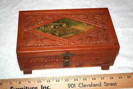 Vintage Wood Carved Jewelry Box mirror inside | eBay