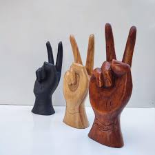 Peace Sign Hand Statue 25 Cm - Etsy