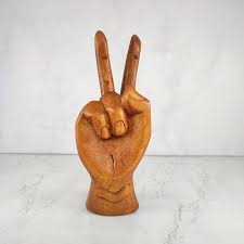 Peace Sign Hand Sculpture, Movement of Fingers Forming the ...