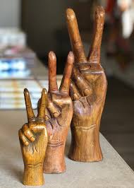 Wooden Peace Hand 10.5" – The Wild Heart