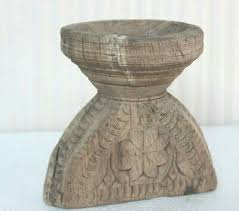 Old Wooden Hand Carved Bijani Vintage Farmer Seeds Pot ...