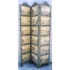 Neoclassical Faux Marble 3-Panel Screen, 18 Topographical ...