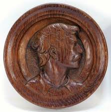 Antique Plaques, Wooden Portrait, Opposing English Carved ...