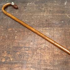 Antique Folk Art Hound Dog Cane with Glass Eyes & Silver Plating – Mad Van Antiques