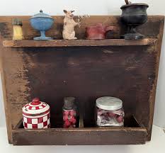 Spanish Brown Painted Wall Shelf | Art Antiques Michigan