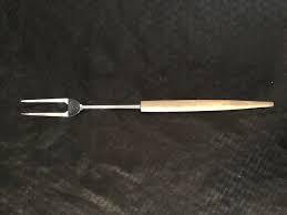 Vintage ANDROCK Barbecue BBQ Grill Fork Meat Wood Handle 15” Long 2 Prong Chrome | eBay