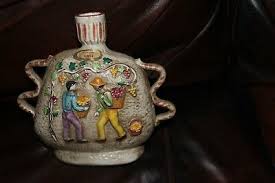 1964 Casa Vinicola Boccaccio Ceramic Bottle Decanter Cherub Angel Grapes | eBay