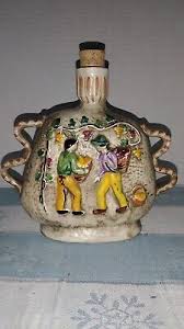 1964 Casa Vinicola Boccaccio Ceramic Bottle Decanter Cherub Angel Grapes Empty | eBay
